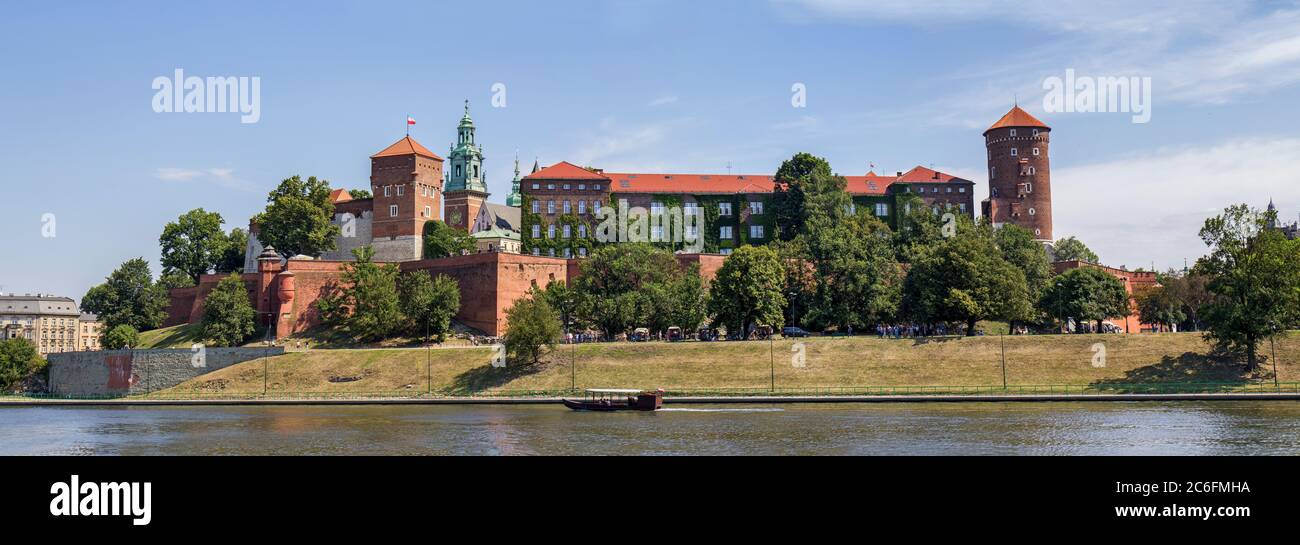 Wawel Schloss in Panoramablick - das berühmte Wahrzeichen in Krakau, Polen. (Große zusammengesetzte Datei) Stockfoto