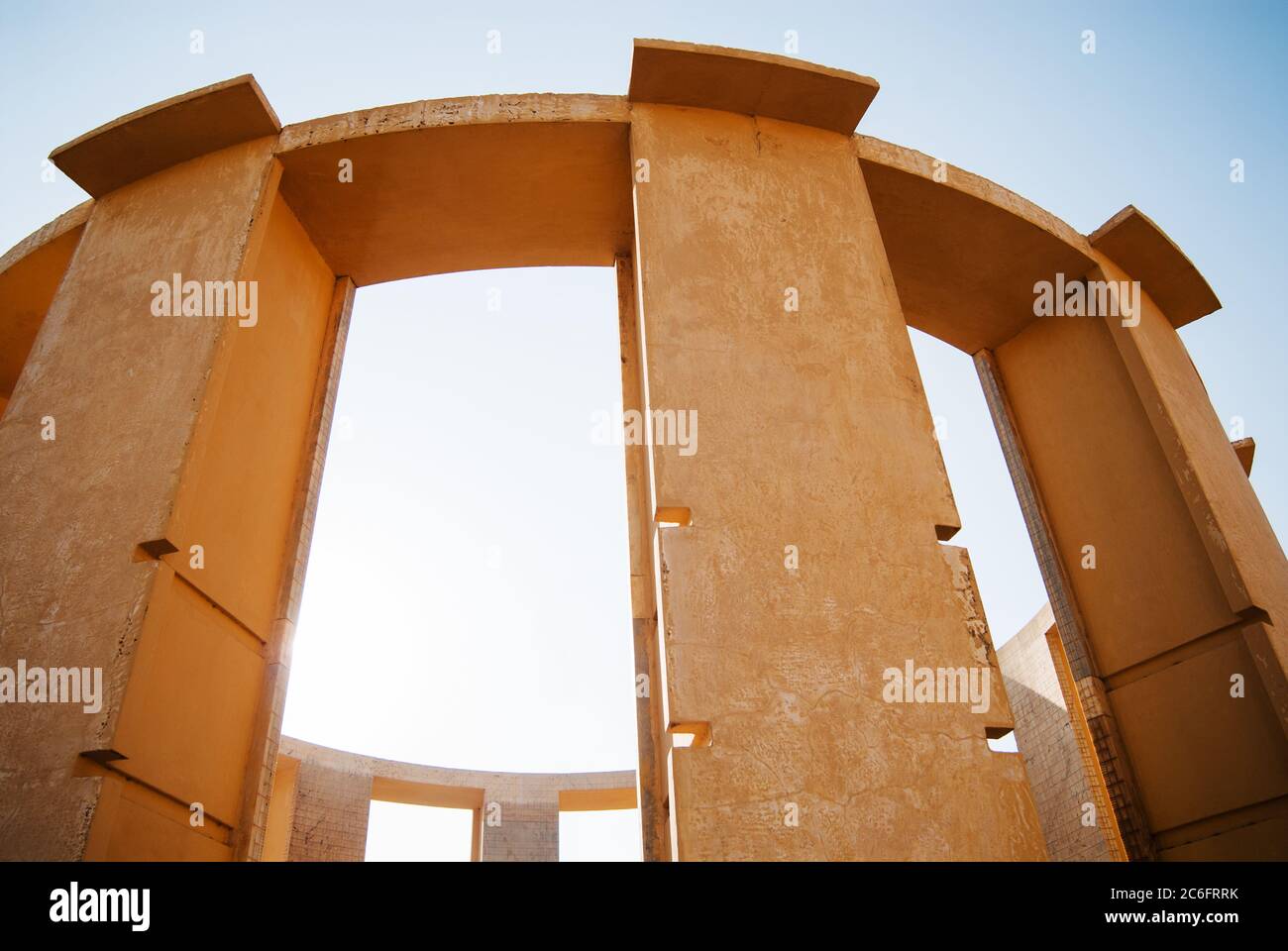 Detail von Vrihat Samrat Yantra, die weltweit größte Stein Sonnenuhr in Jantar Mantar, Jaipur, Rajasthan, Indien Stockfoto