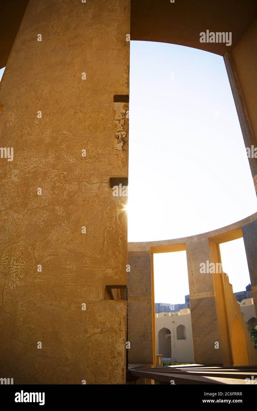 Detail von Vrihat Samrat Yantra, die weltweit größte Stein Sonnenuhr in Jantar Mantar, Jaipur, Rajasthan Stockfoto
