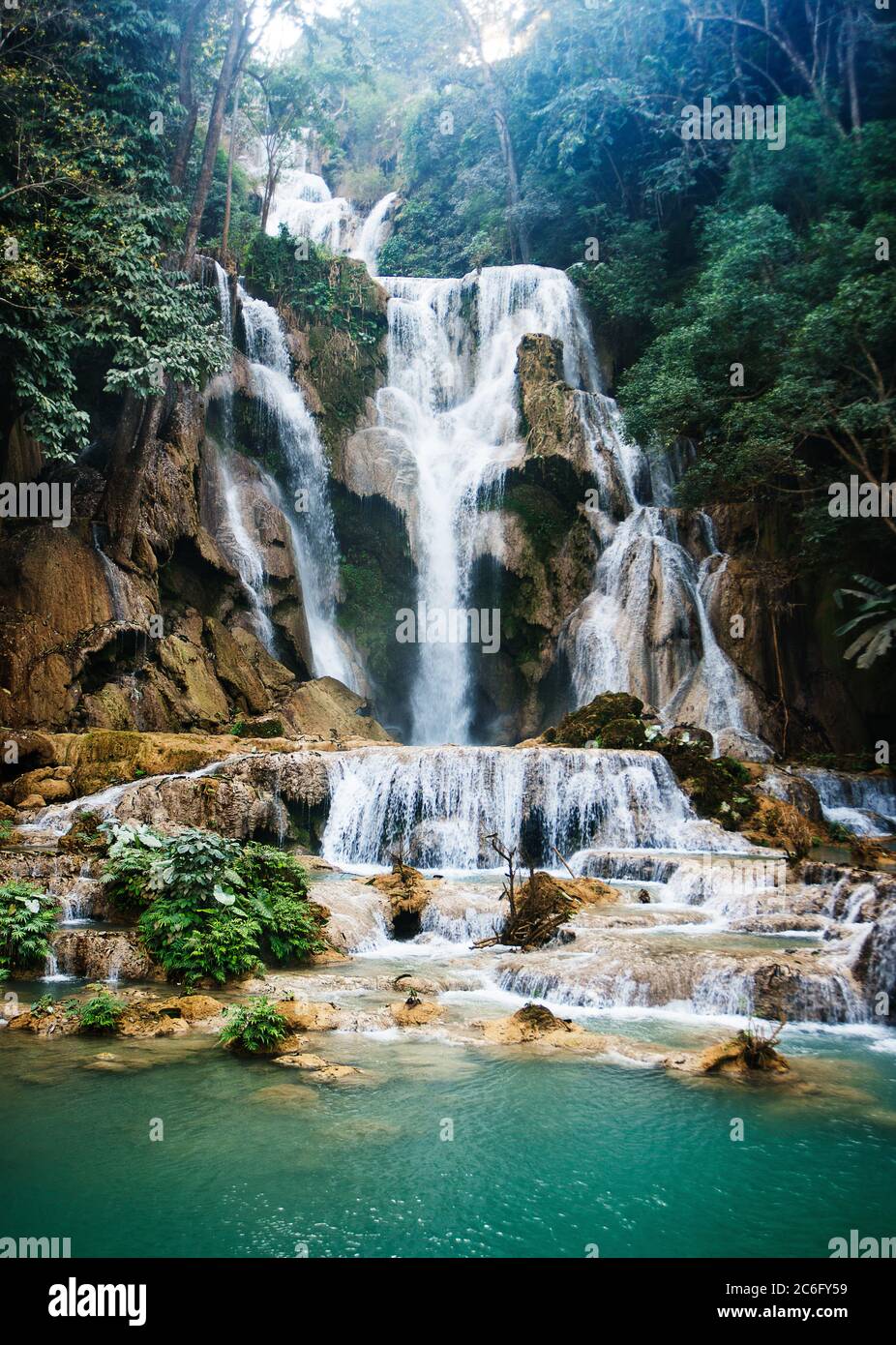 Kuang Si Falls, Luang Prabang, Loas, Südostasien Stockfoto