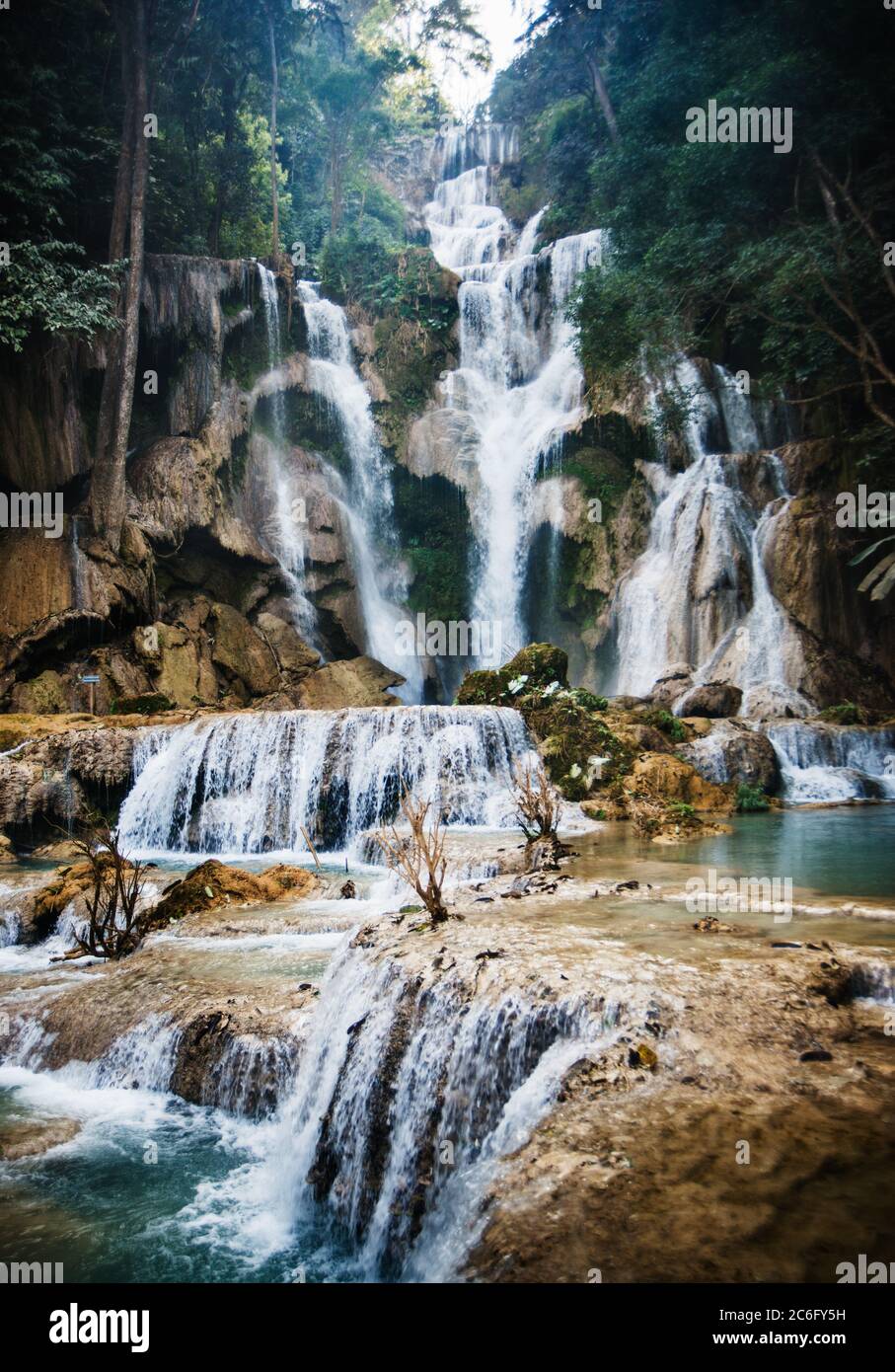 Kuang Si Falls, Luang Prabang, Loas, Südostasien Stockfoto