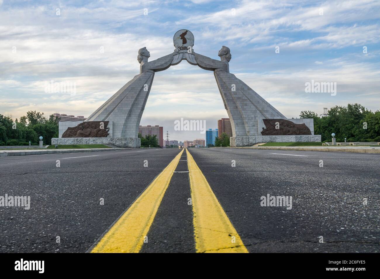 Reunification Highway, Pjöngjang, Nordkorea Stockfoto