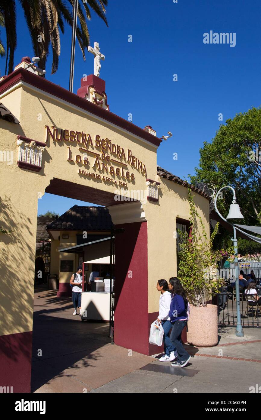 Nuestra Senora Reina de Los Angeles (1781) Kirche, El Pueblo de Los Angeles Historical Monument, Los Angeles, California, USA Stockfoto
