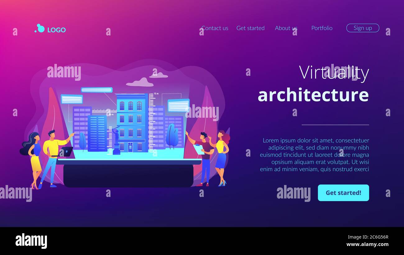 Interaktive Design Visualisierung Konzept Landing Page Stock Vektorgrafik Alamy