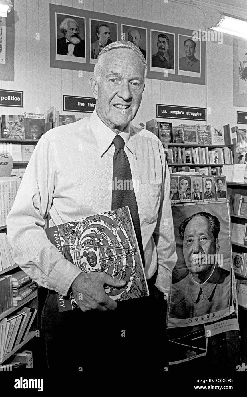 Henry Noyes Gründer von China Books in San Francisco, Kalifornien, März 1978 Stockfoto