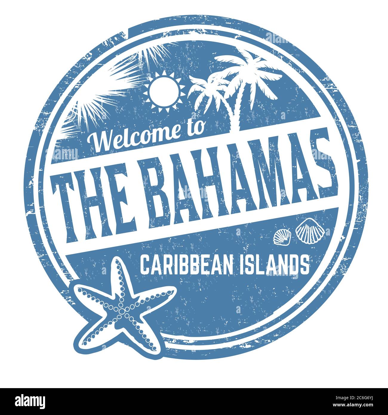 Willkommen auf dem Bahamas Zeichen oder Stempel auf weißem Hintergrund, Vektor-Illustration Stock Vektor