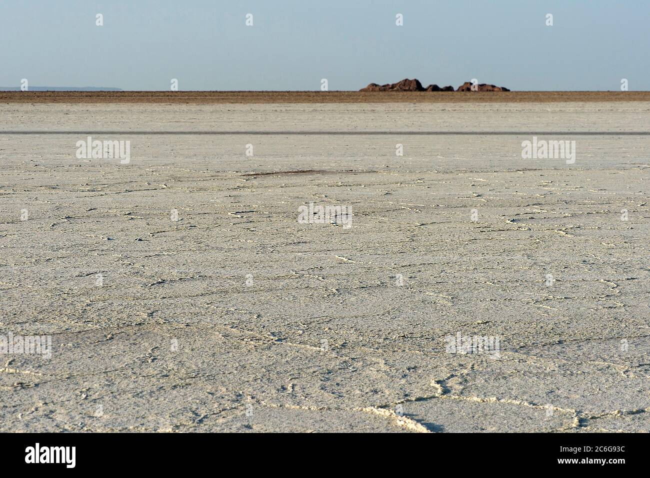 Salzkruste auf dem Assale Salzsee, Lake Assale, über 100m unter dem Meeresspiegel, Hamadela, Danakil Depression, Afar Triangle, Äthiopien Stockfoto