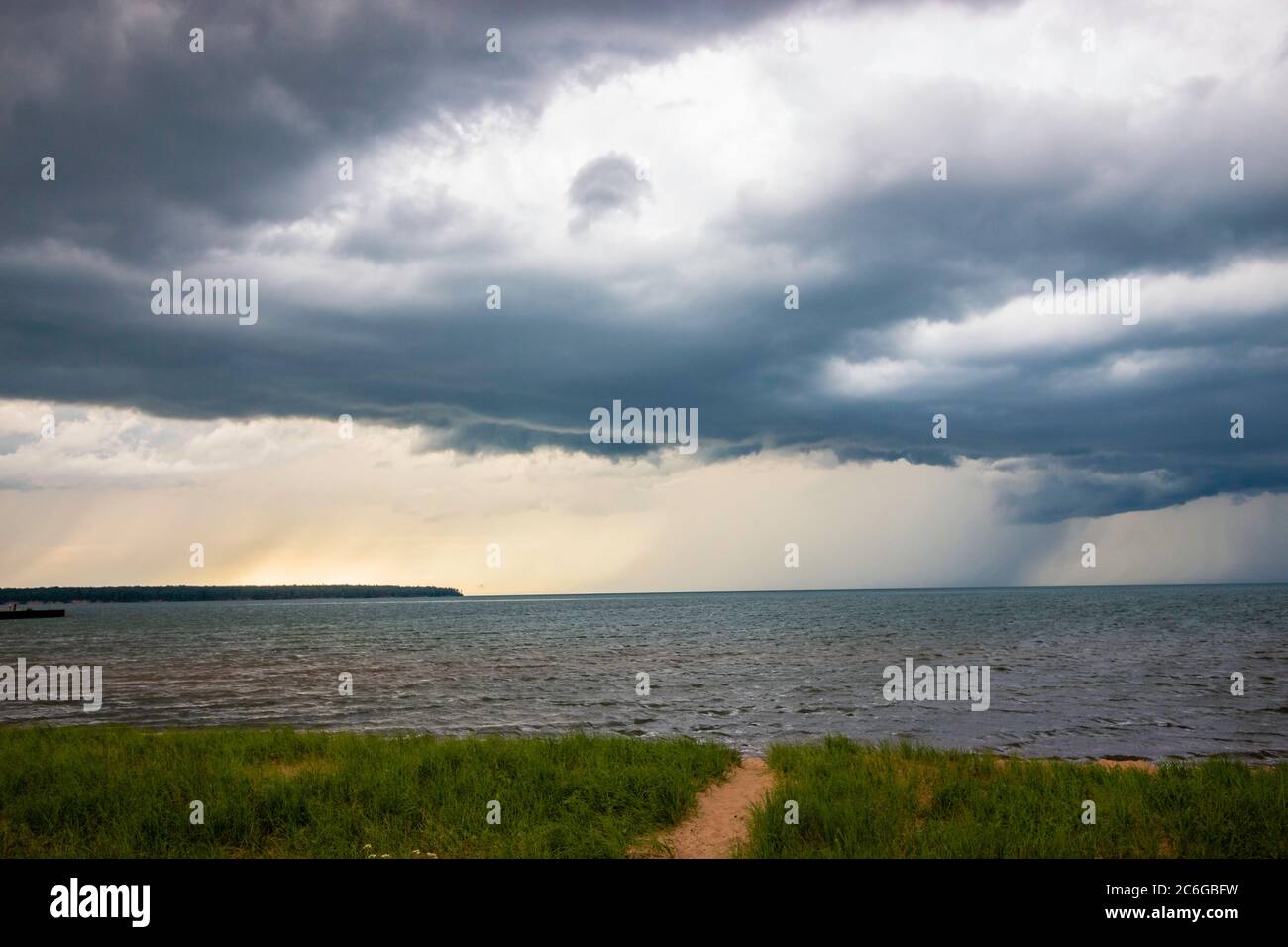 Supercell Gewitter Über Lake Superior Stockfoto