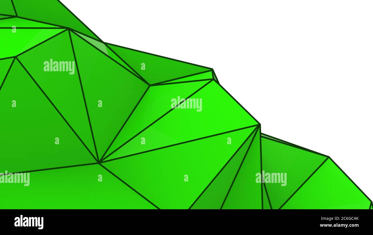 Grün abstrakt modernen Kristall Hintergrund. Polygon, Linie, Dreieck Muster Form für Tapete. Illustration Low Poly, polygonales Design. Futuristisch, wir Stockfoto