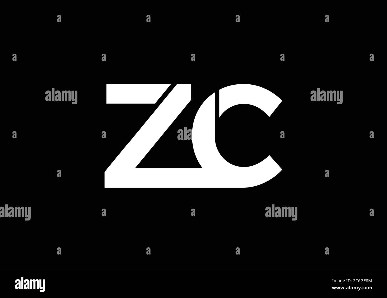 Initial Monogram Letter Z C Logo Design Vektor-Vorlage. Z C Letter Logo Design Stock Vektor