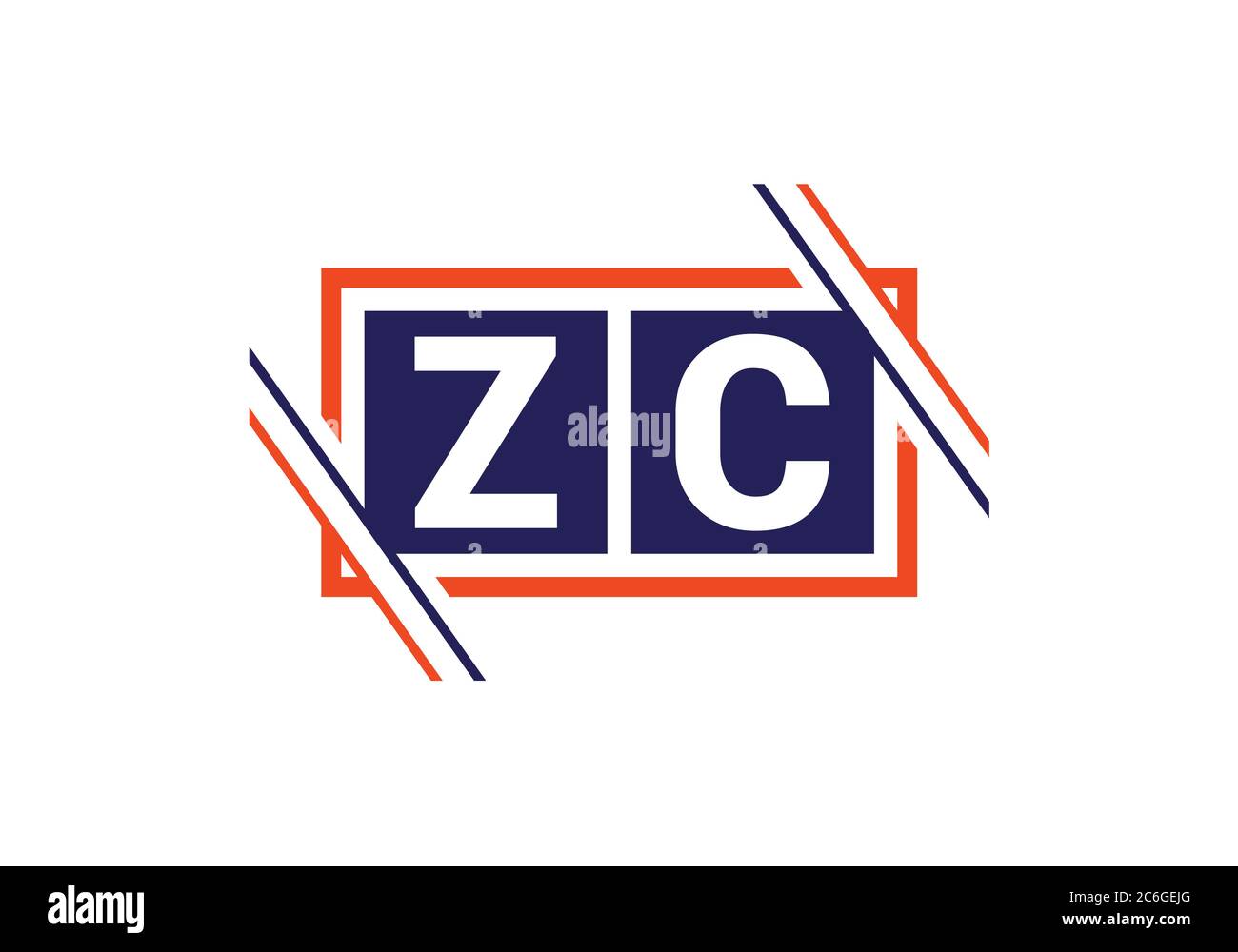 Initial Monogram Letter Z C Logo Design Vektor-Vorlage. Z C Letter Logo Design Stock Vektor