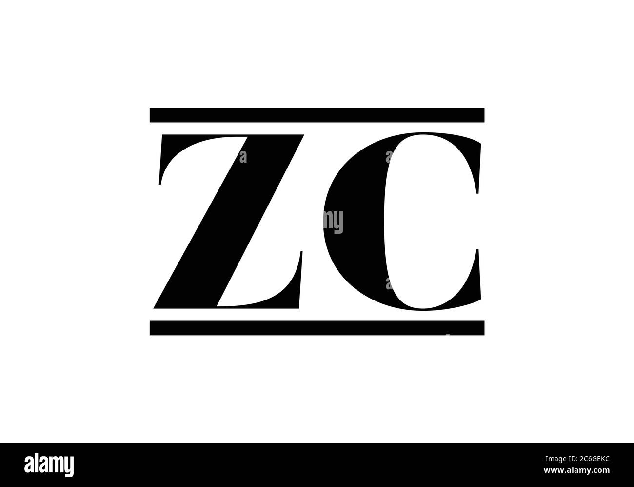 Initial Monogram Letter Z C Logo Design Vektor-Vorlage. Z C Letter Logo Design Stock Vektor