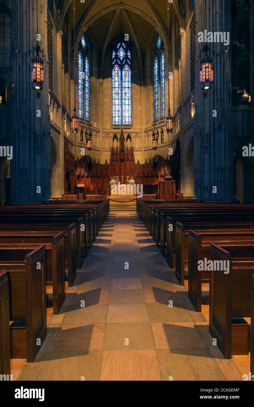 Pittsburgh.Pennsylvania.USA 20. Februar 2017 Innenansicht der Heinz Memorial Chapel auf dem Campus der University of Pittsburgh Stockfoto