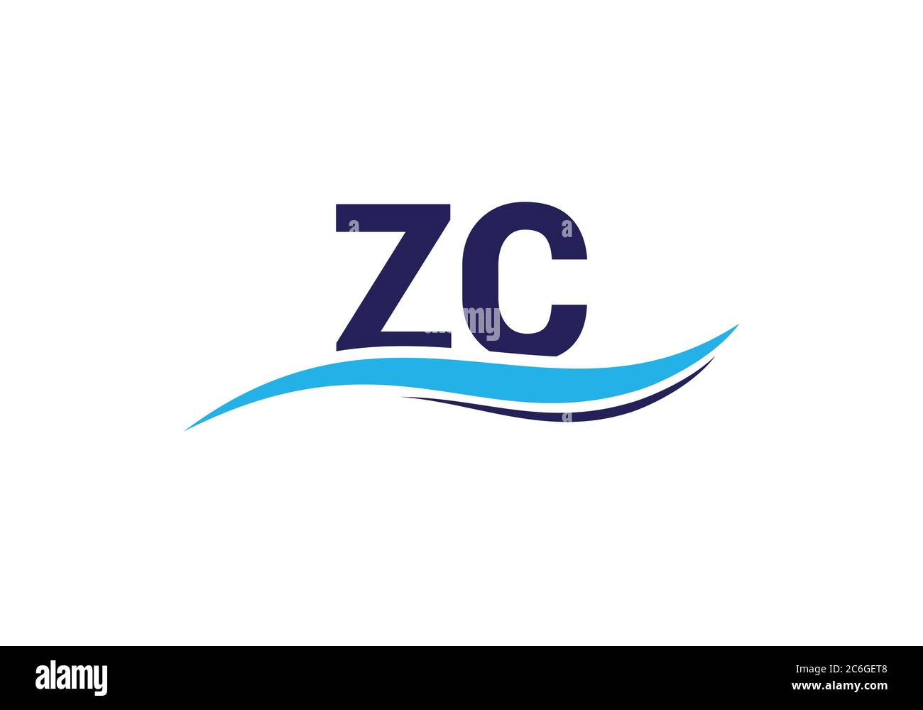 Initial Monogram Letter Z C Logo Design Vektor-Vorlage. Z C Letter Logo Design Stock Vektor