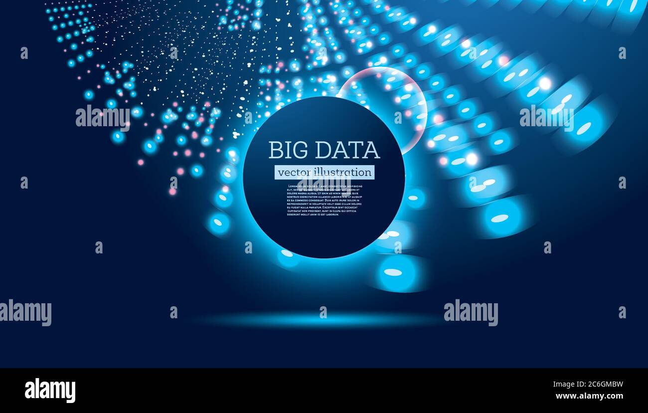 Big Data futuristischen Wissenschaft Hintergrund mit Platz kopieren. Vector Illustration. Kreise in verschiedenen Farben. Stock Vektor