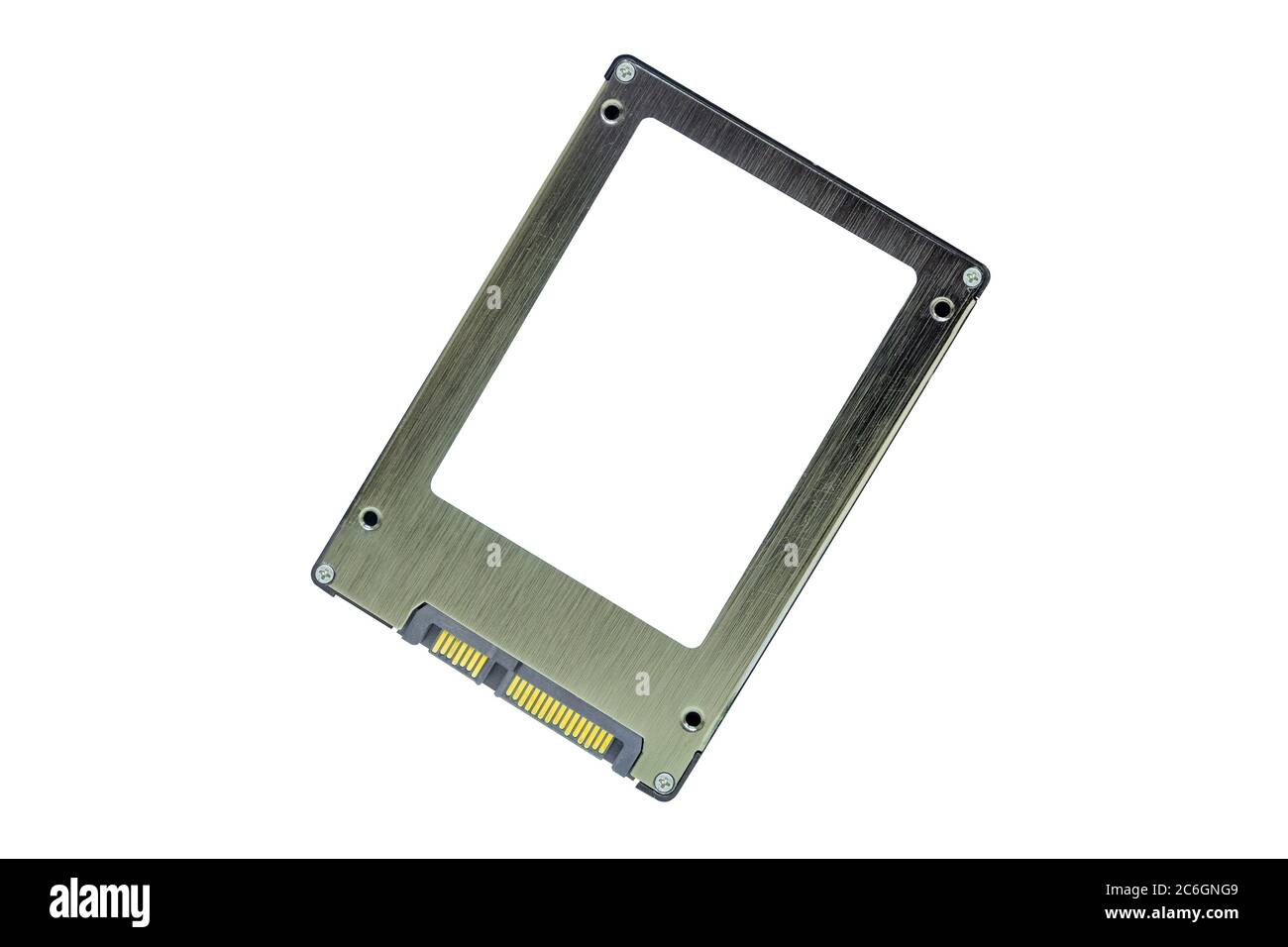 Solid State Drive (SSD) für Computer-Desktop und Laptop, isoliert auf weißem Hintergrund Stockfoto