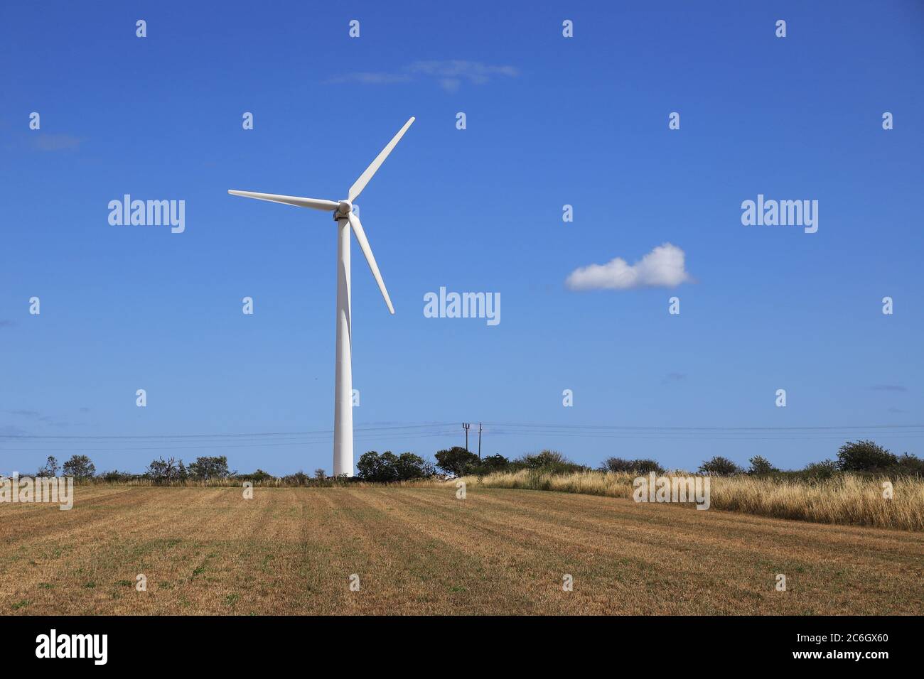 Umweltfreundliche Produktion von elektrischer Energie für Windkraftanlagen. Stockfoto