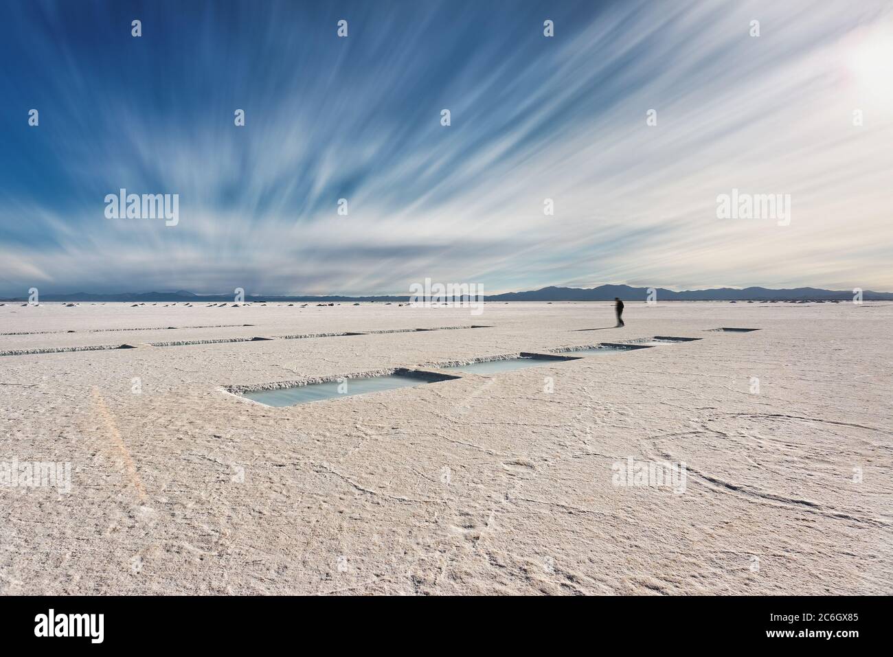 Salinas Grandes in einer Salzwüste in der Provinz Jujuy, Argentinien, Anden Stockfoto