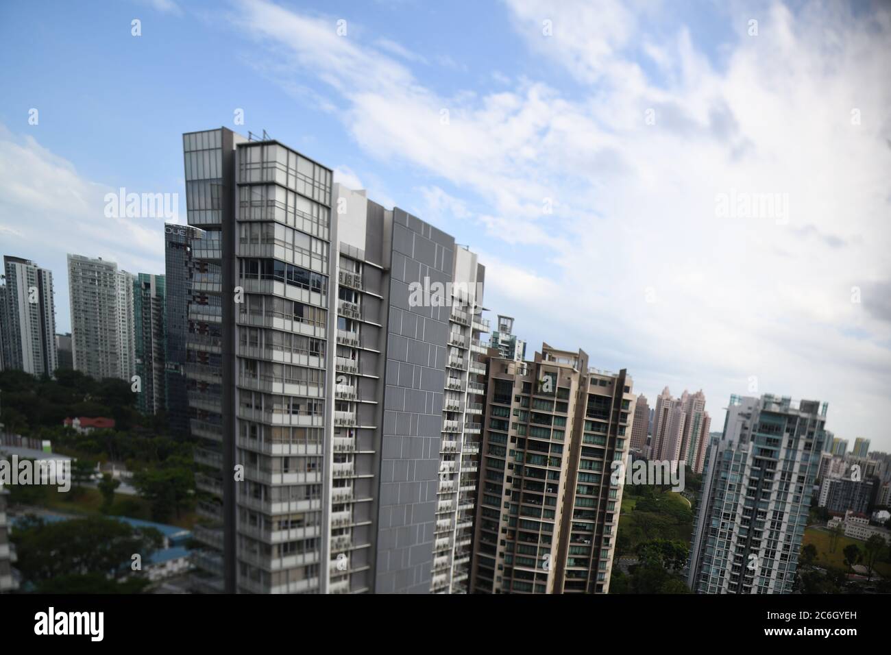 Teure moderne Wohnanlagen im Stadtzentrum von Singapur Stockfoto