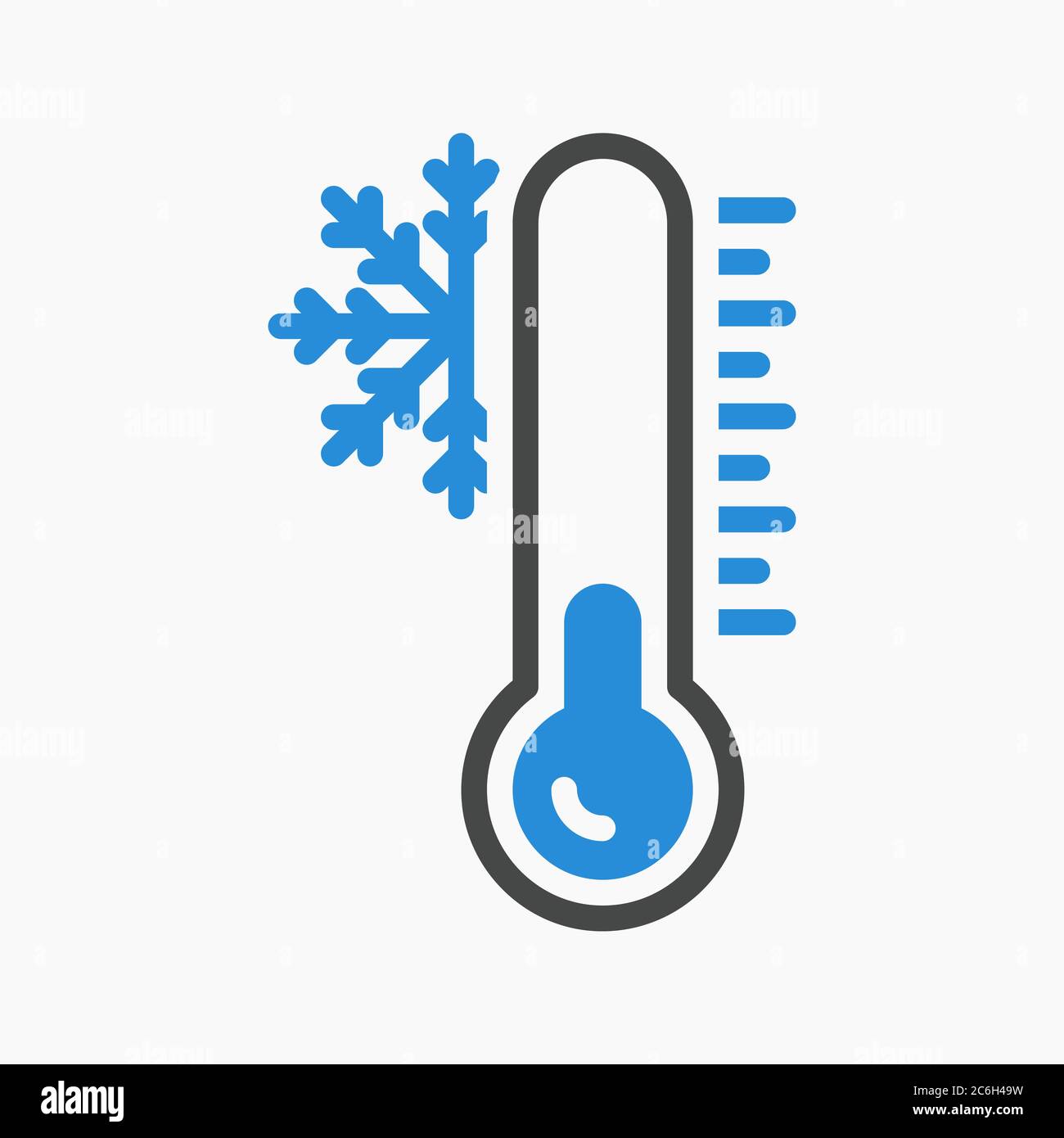 Symbolvektor für kalte Temperaturen. Thermometer-Symbol für alle Zwecke isoliert Stock Vektor
