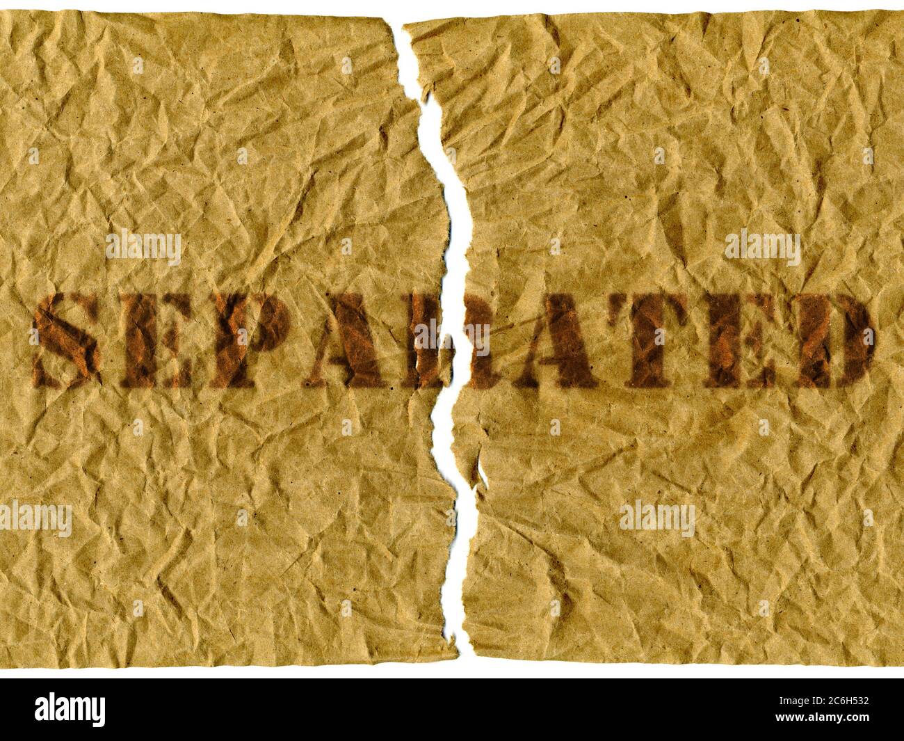 Zerrissenes Blatt Papier Stockfoto