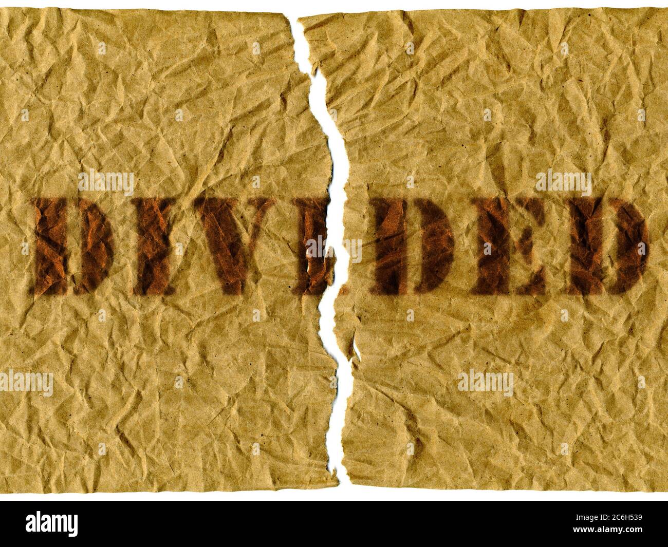 Zerrissenes Blatt Papier Stockfoto