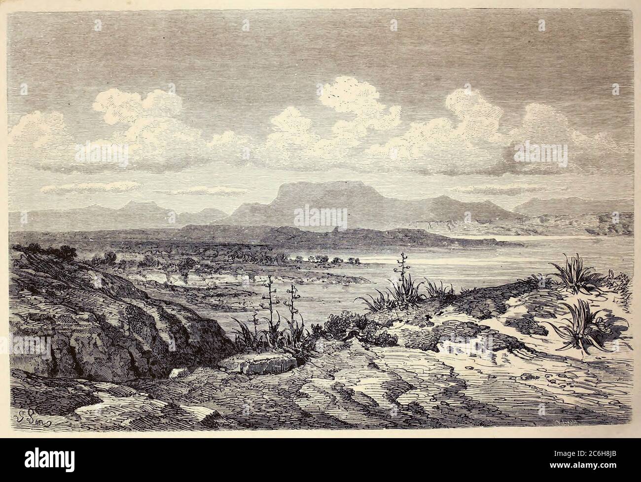 Le Lac D'Albufera [Lake Albufera (Valencia)] Seitenillustration aus dem Buch 'L'Espagne' [Spanien] von Davillier, Jean Charles, barón, 1823-1883; Doré, Gustave, 1832-1883; Veröffentlicht in Paris, Frankreich von Libreria Hachette, 1874 Stockfoto