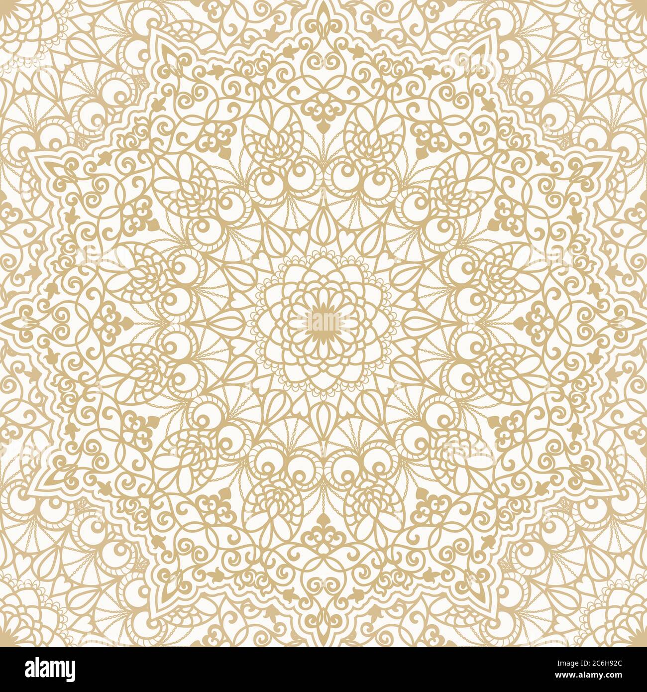 Nahtloses buntes Muster mit Mandala. Vintage-Deko-Element. Handgezeichnetes Muster im türkischen Stil. Islam, Arabisch, Indisch, Ottomane Motiv. Stock Vektor