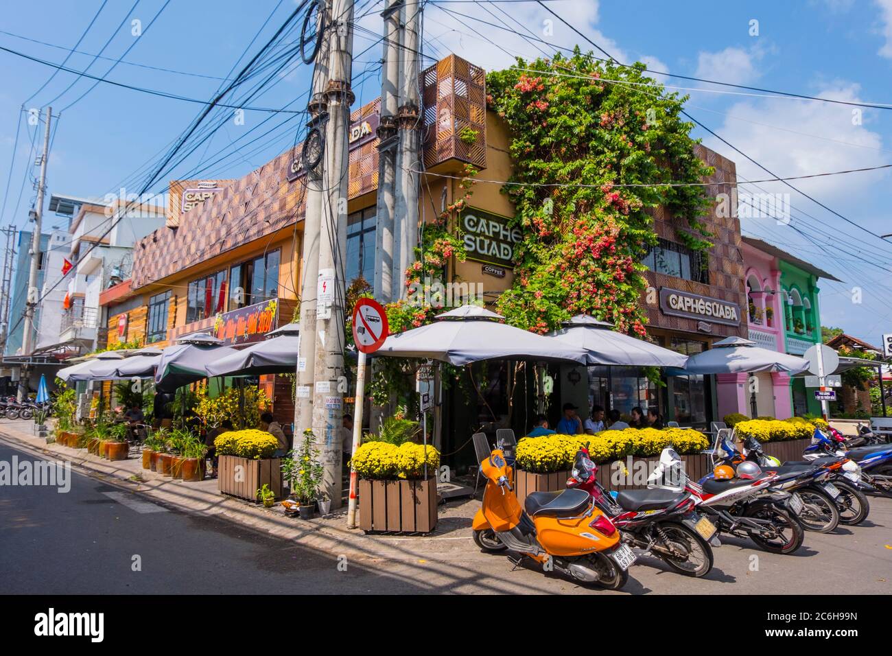 Ca Phe Suo Da, Café, Duong Nguyen Trung Truc, Zentrum von Duong Dong, Phu Quoc Insel, Vietnam, Asien Stockfoto