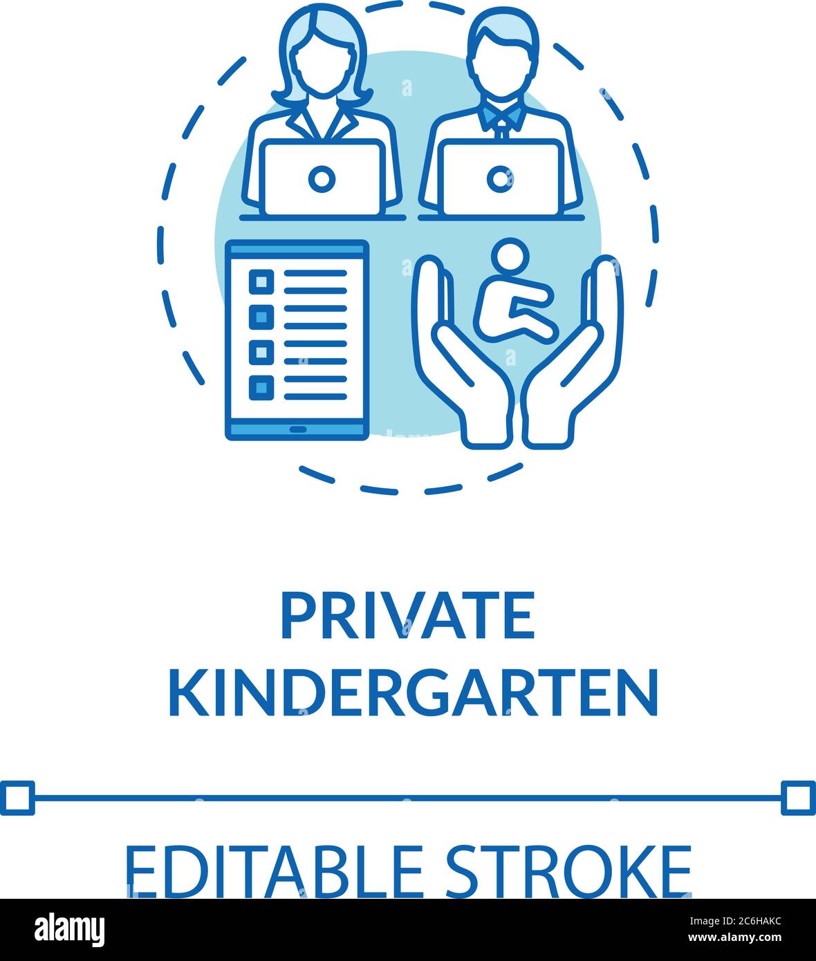 Kinder privaten Kindergarten Konzept Symbol Stock Vektor