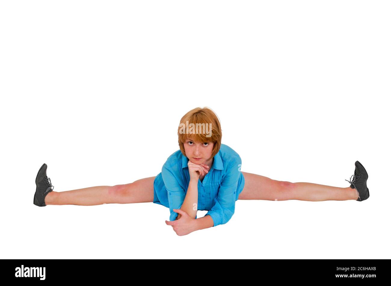 Junge frau sitzend gespreizte beine Ausgeschnittene Stockfotos und ...