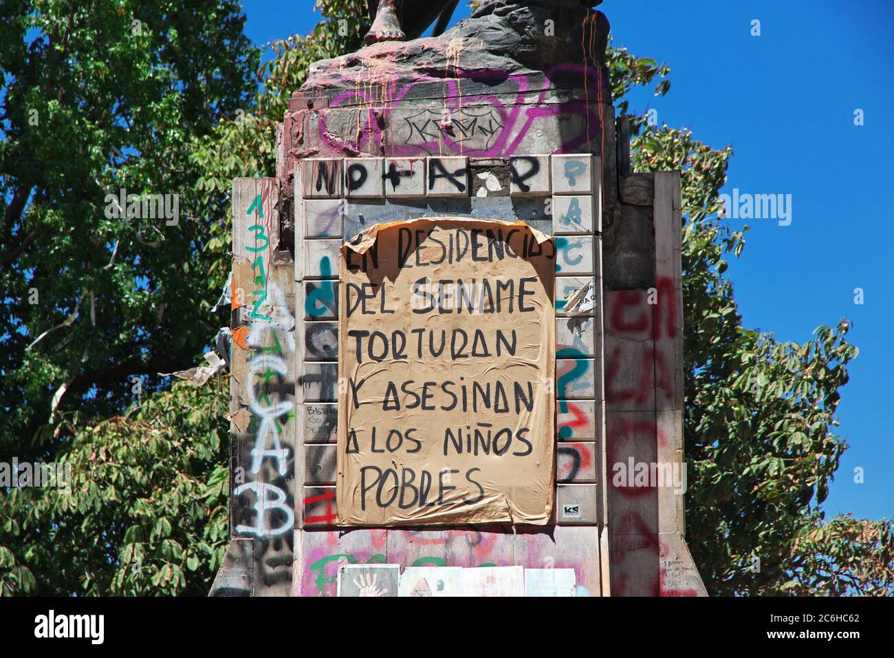 Revolutionärer Slogan in Santiago, Chile Stockfoto