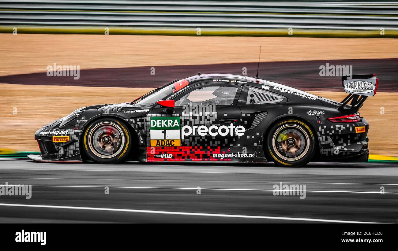 Oschersleben, 28. April 2019: Der Österreicher Thomas Preining auf dem Porsche 911 GT3-R Stockfoto
