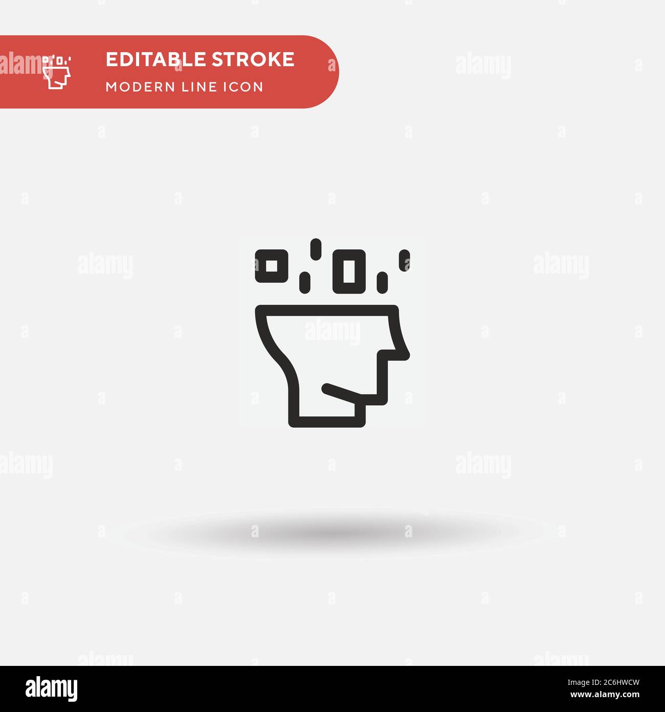 Einfaches Vektor-Symbol für künstliche Intelligenz. Illustration Symbol Design Vorlage für Web mobile UI Element. Perfekte Farbe modernes Piktogramm auf bearbeitbar Stock Vektor