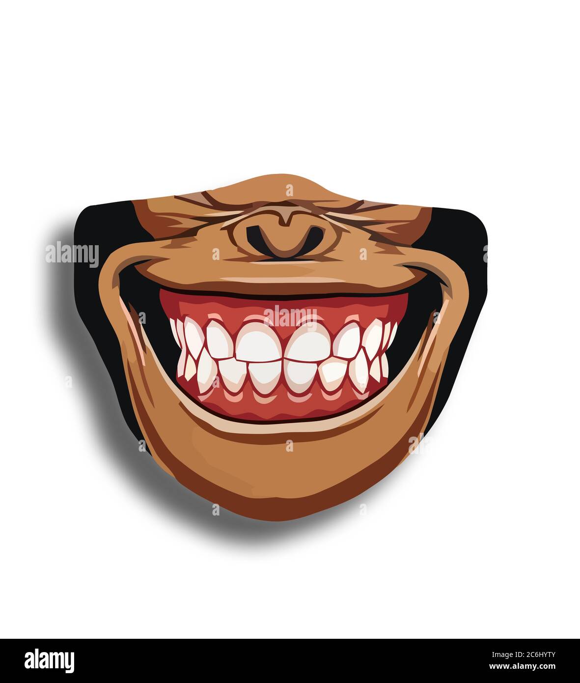 Teufel Emoticon. Lächeln Sie Emoji Horror Stockfoto