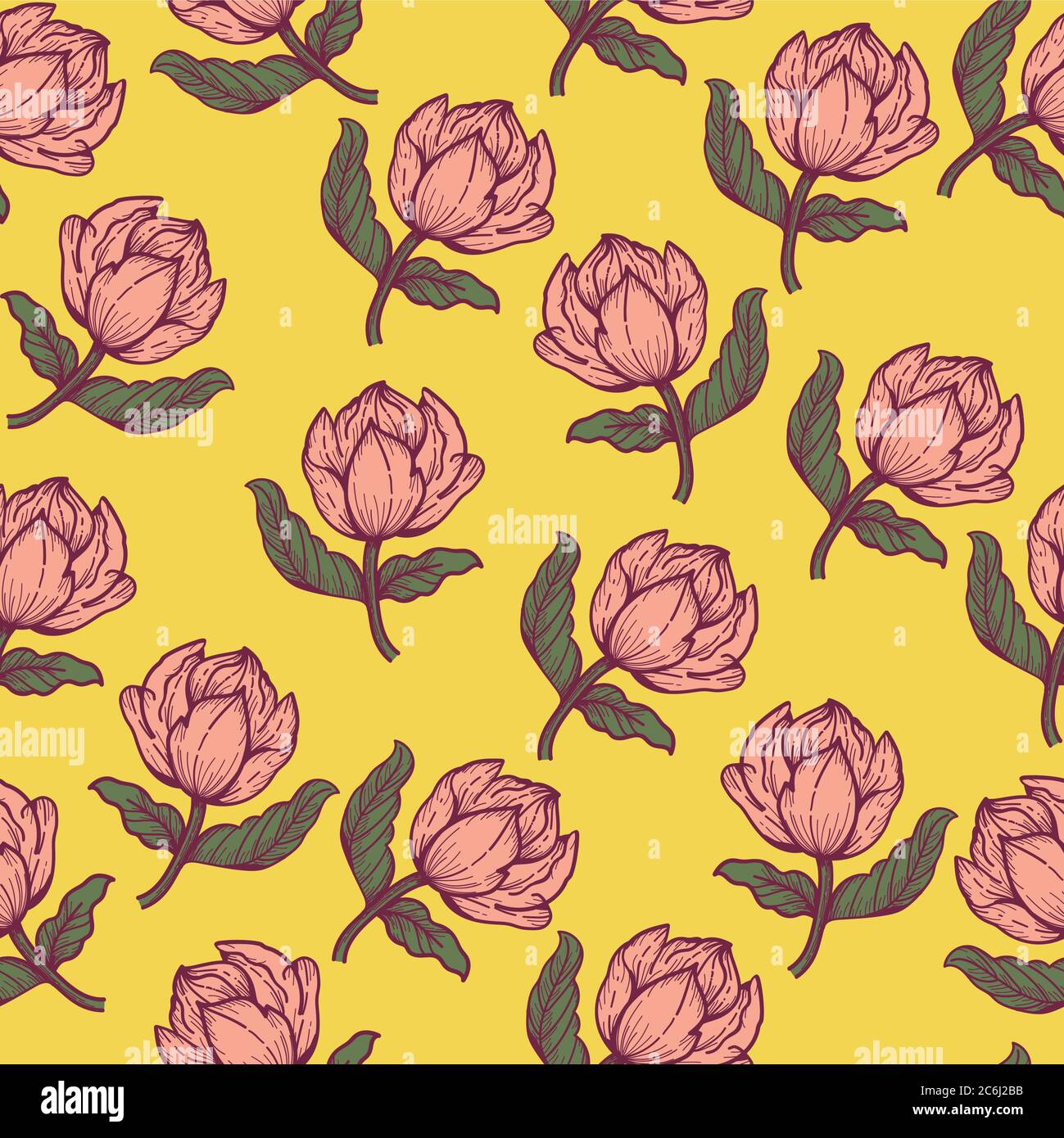 Floral Vektor Nahtloses Muster-Design für Tapeten, Textil, Oberfläche, Mode, Hintergrund, Fliesen, stationär, Wohnkultur, Einrichtung etc. Stock Vektor