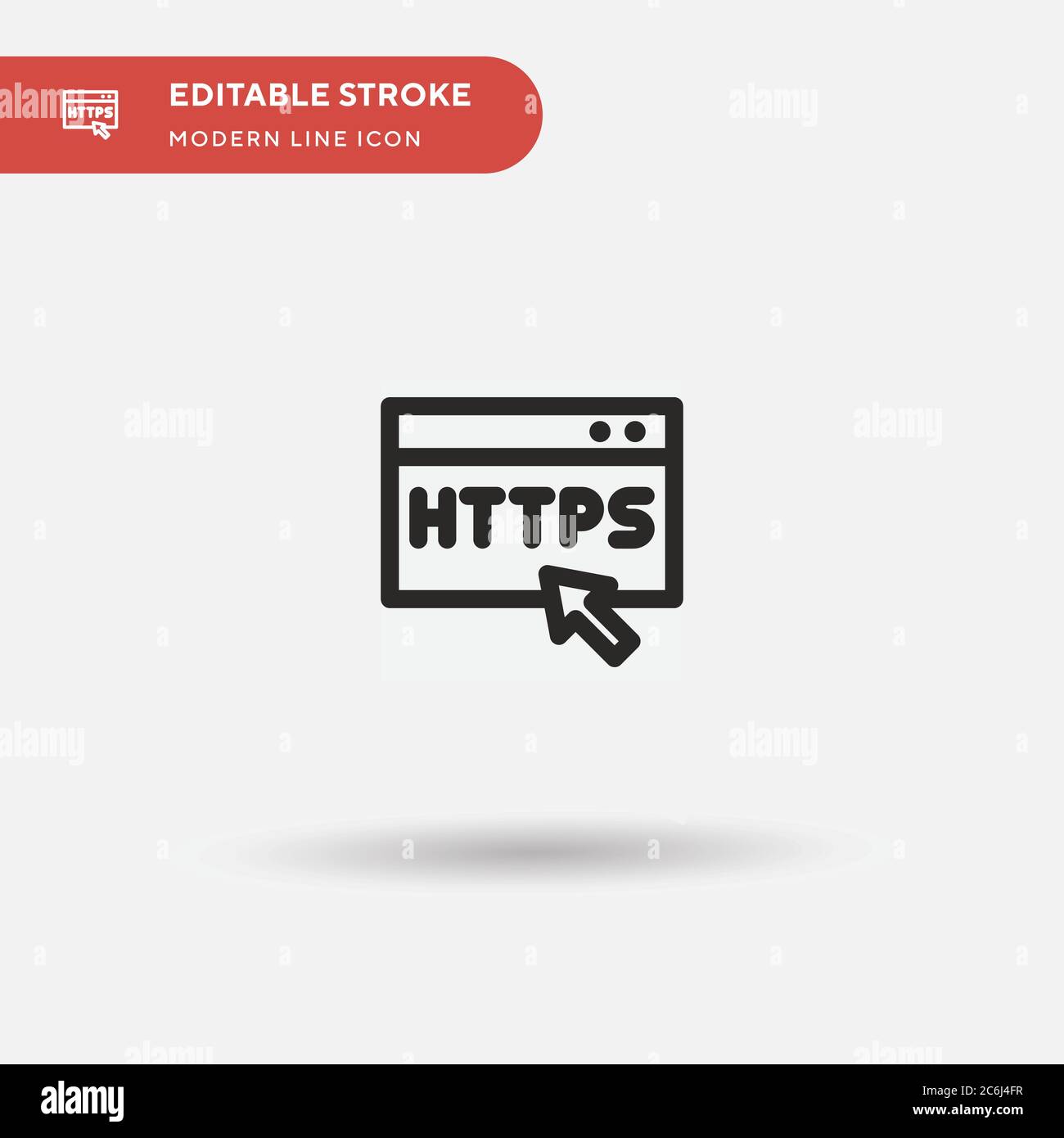 HTTPS Simple Vector-Symbol. Illustration Symbol Design Vorlage für Web mobile UI Element. Perfekte Farbe modernes Piktogramm auf bearbeitbaren Strich. HTTPS-Symbol Stock Vektor