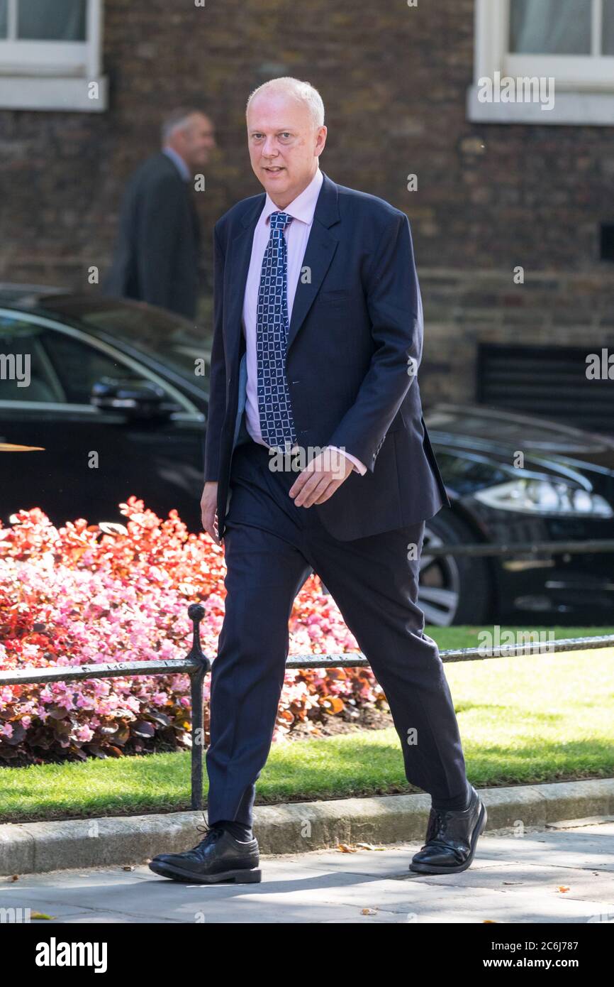 Chris Grayling, Staatssekretär für Verkehr, Politiker der britischen Konservativen Partei, Downing Street, London, England, Großbritannien Stockfoto