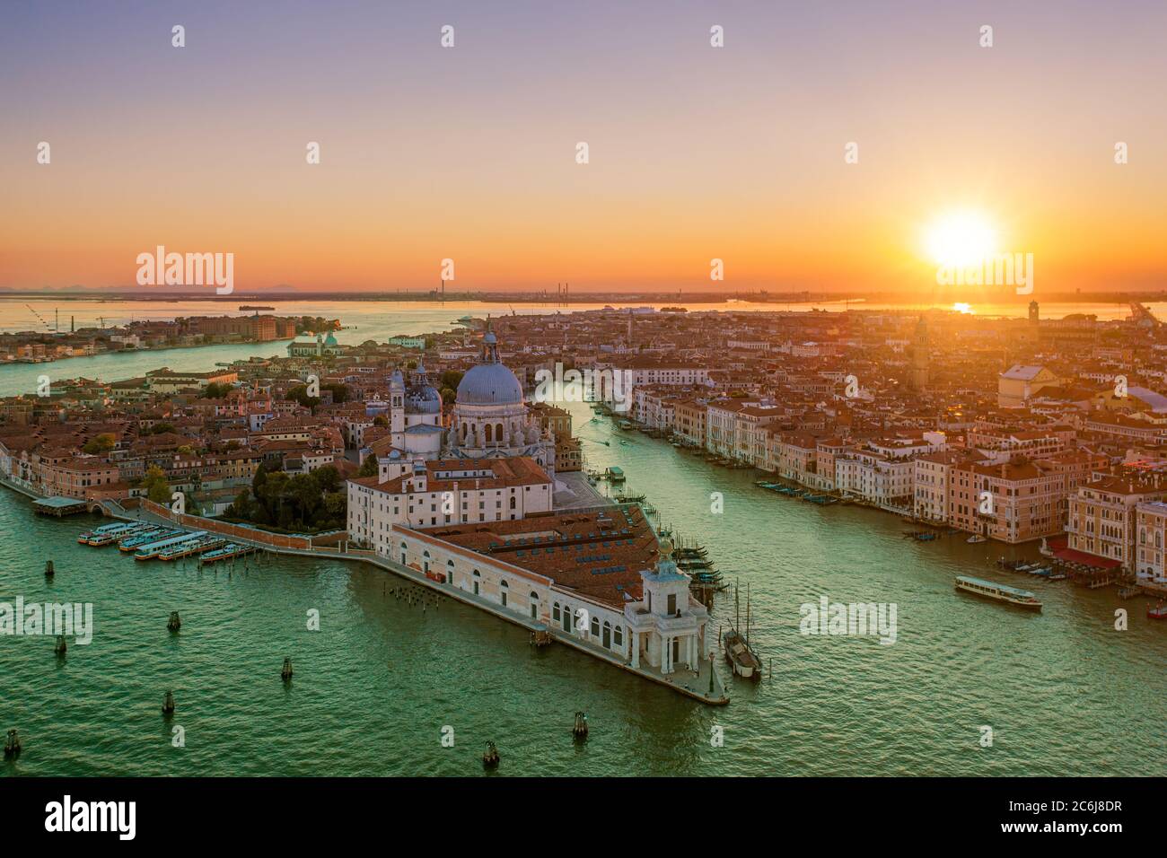 Grand Canal Venedig bei Sonnenuntergang Stockfoto