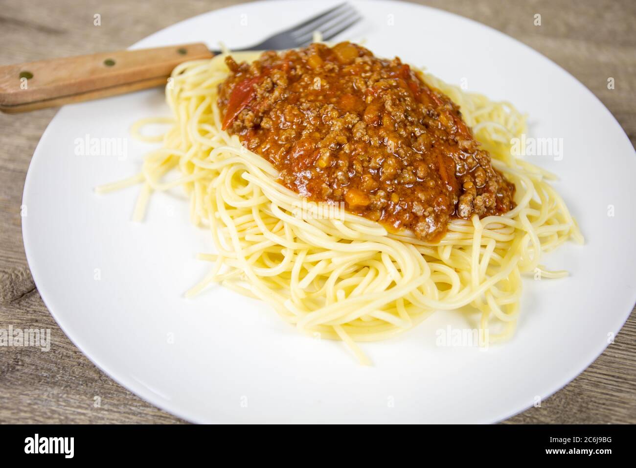 spaghetti-Teller bolognese Stockfoto