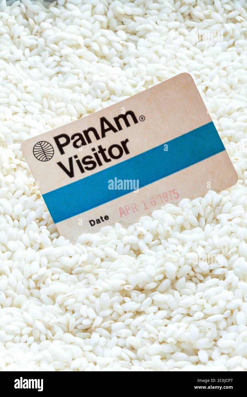 Vintage Pan American Visitor Pass benötigt, um die Fluggesellschaften Hauptsitz in New York City, 1975 Stockfoto