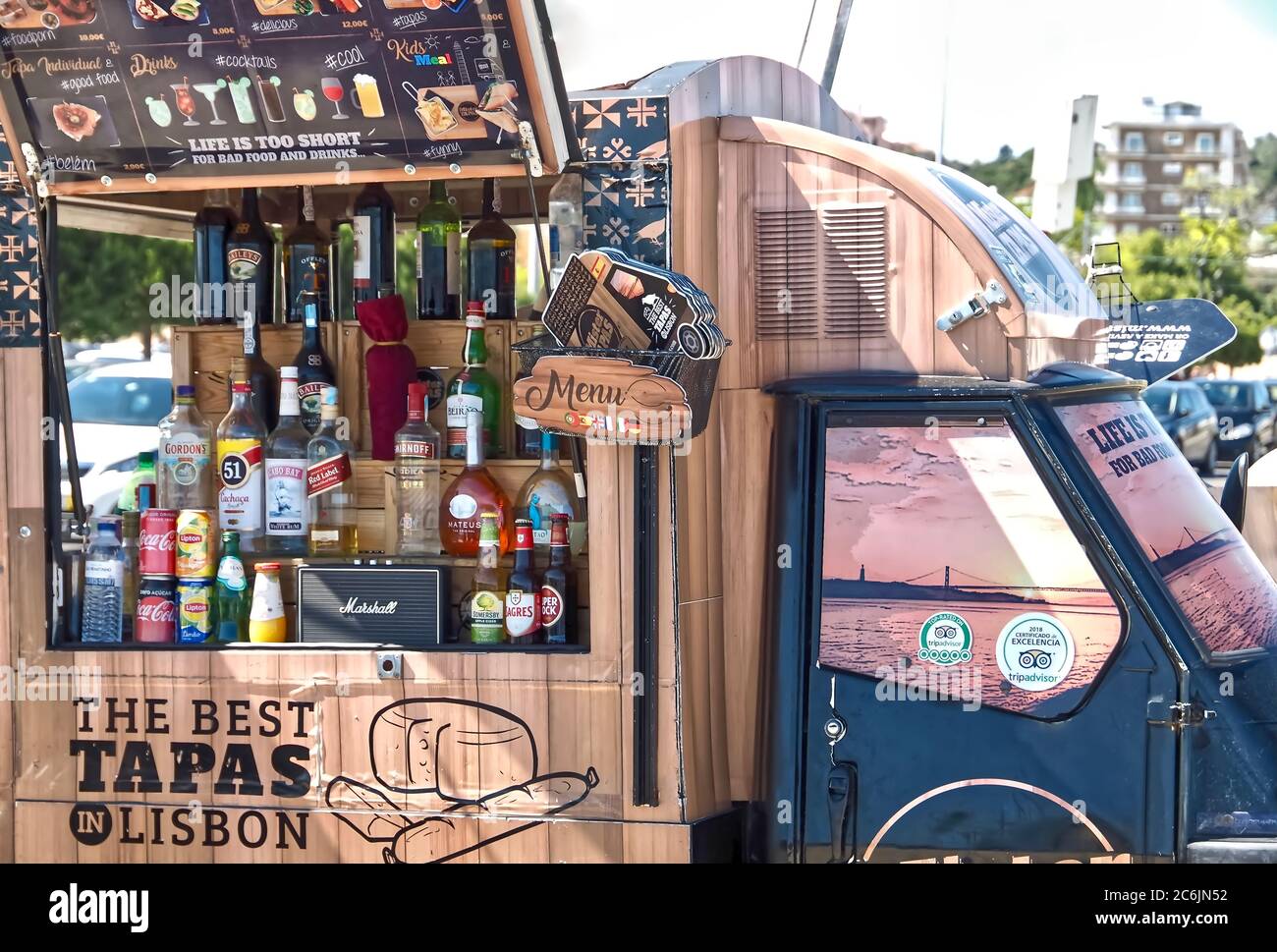 Street Food Auto in Lissabon in Portugal Stockfoto