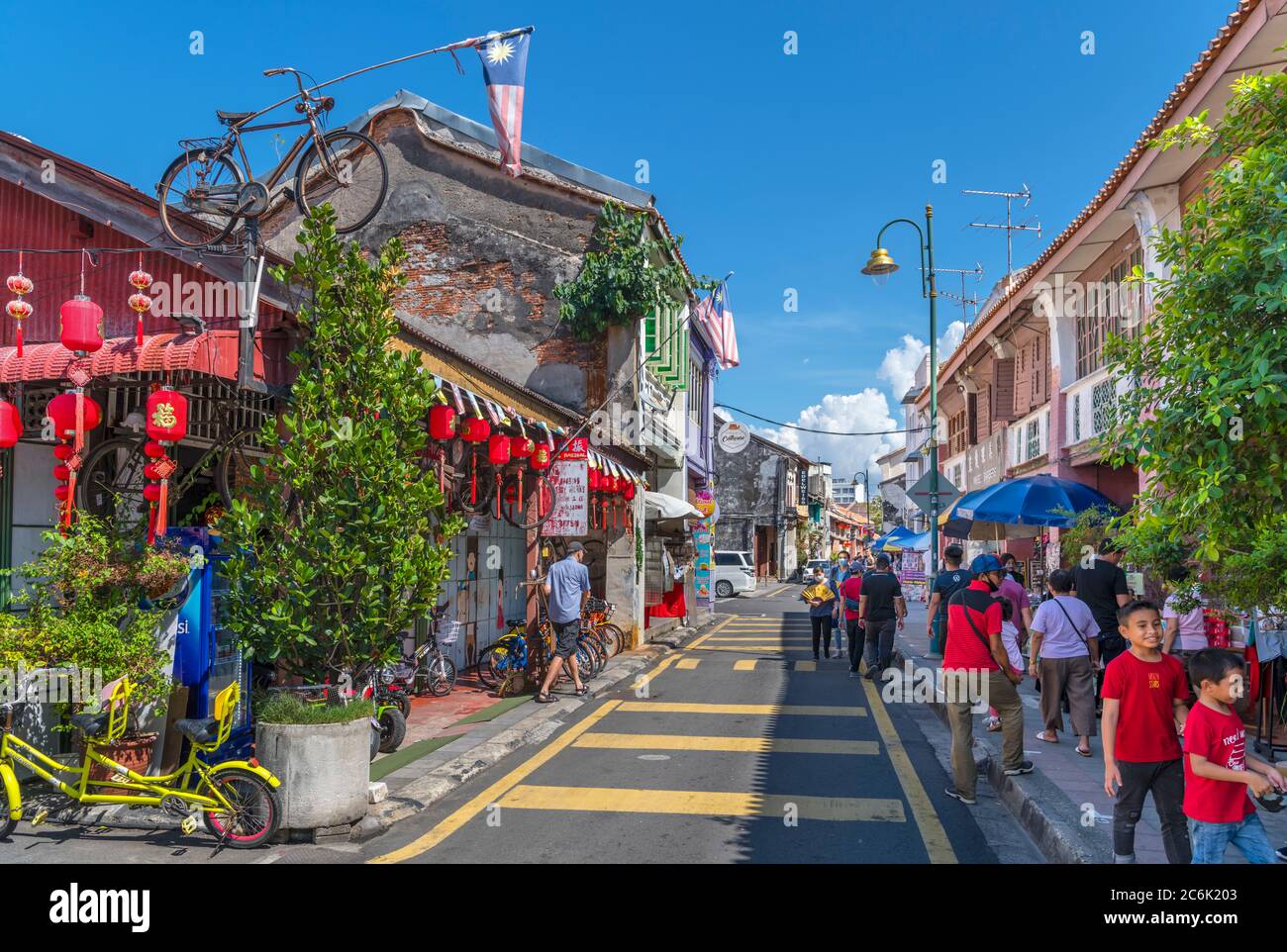 Lebuh Armenian (Armenian Street), Old Colonial District, George Town, Penang, Malaysia Stockfoto