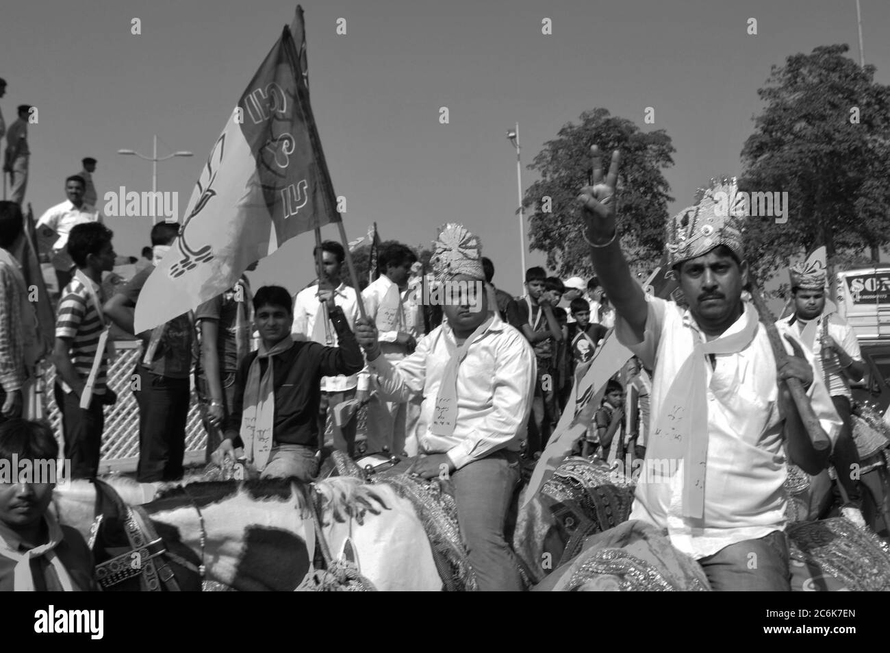 Politische Feier der kommunistischen Partei und Ehre von Sardar Vallabhbhai Patel in Ahmedabad Stockfoto
