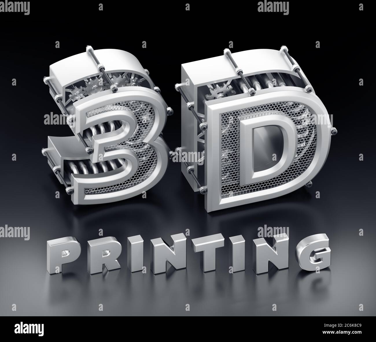 3D-Druck Typografie Stockfoto