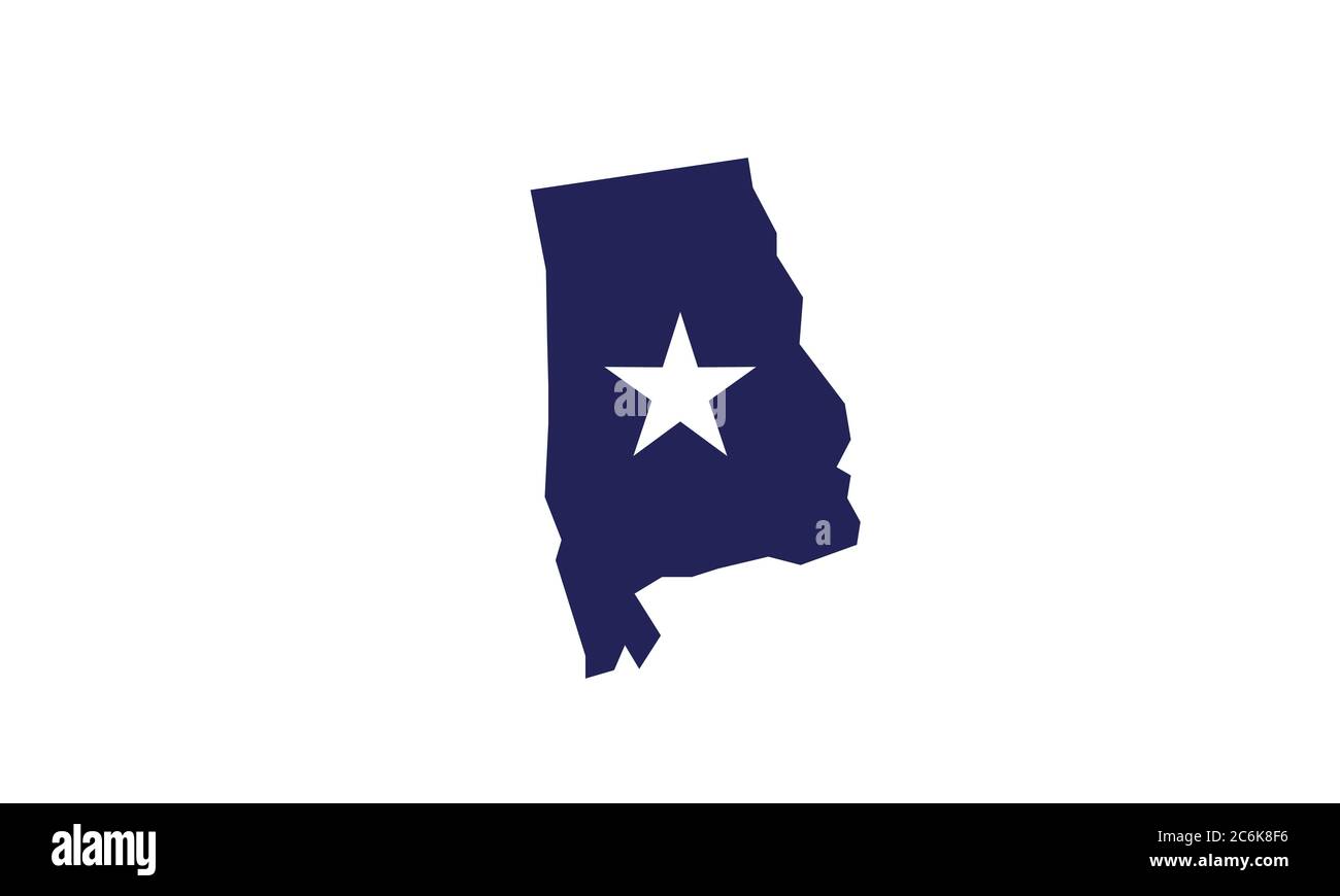 Alabama Umriss Karte Zustand Vektor Illustration Stock Vektor