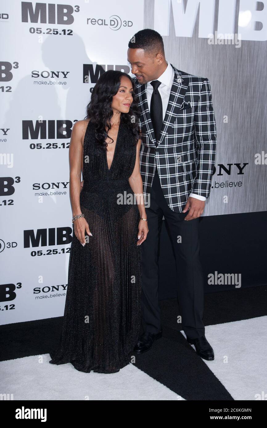 Jada Pinkett Smith und will Smith besuchen die New Yorker Premiere von 'Men in Black 3' am 23. Mai 2012 im Ziegfeld Theater in New York City. Stockfoto