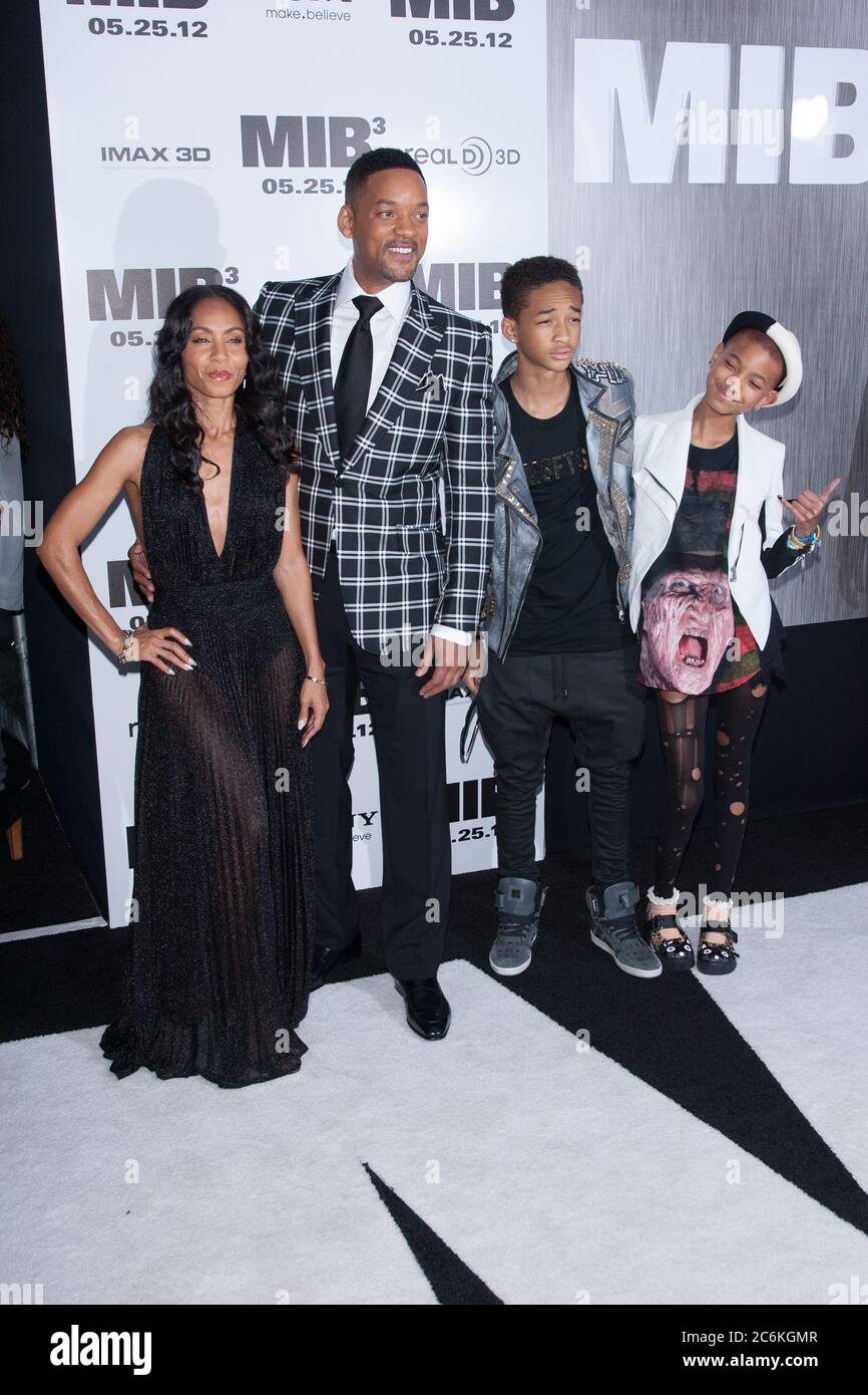 Jada Pinkett Smith, will Smith, Jaden Smith und Willow Smith besuchen die "Men in Black 3" New York Premiere im Ziegfeld Theater am 23. Mai 2012 in Stockfoto