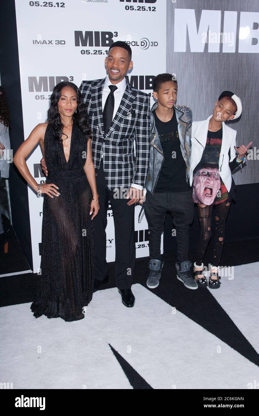 Jada Pinkett Smith, will Smith, Jaden Smith und Willow Smith besuchen die "Men in Black 3" New York Premiere im Ziegfeld Theater am 23. Mai 2012 in Stockfoto