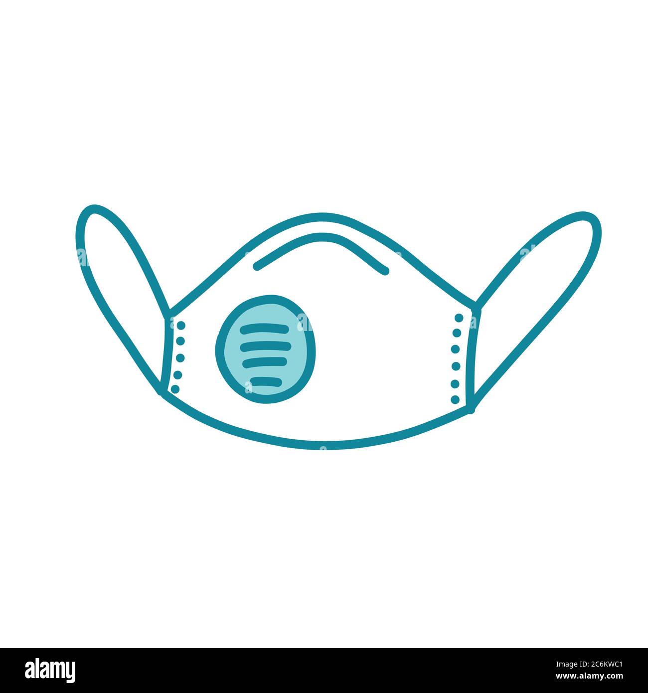 Medizinische Maske Doodle Symbol, Vektor-Farbe Illustration Stock Vektor